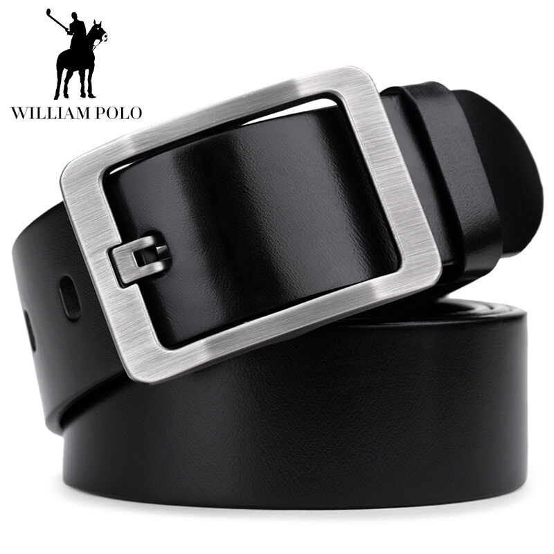 WILLIAMPOLO英皇保罗皮带男士真皮针扣头层牛皮腰带商务裤带休闲时尚加宽男款