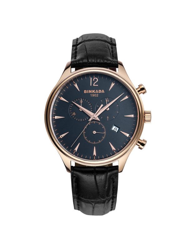 正品宾卡达binkada手表男士防水真皮革腕表男表石英表男休闲时尚赛车