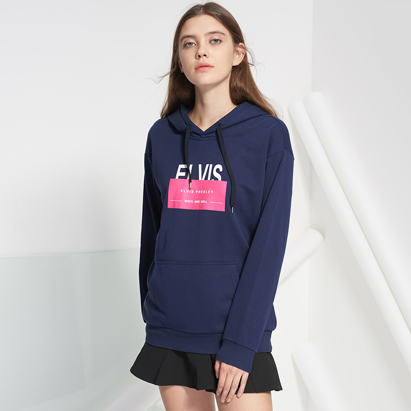 猫王Elvis卫衣女新款百搭修身superme卫衣连帽ins超火外套