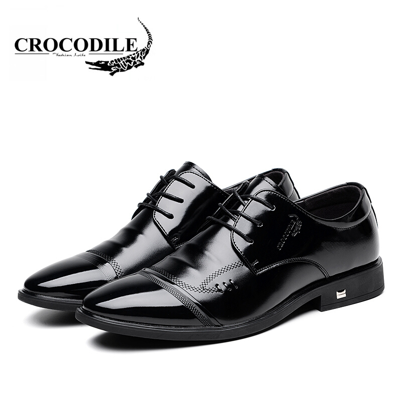 鳄鱼恤CROCODILE皮鞋男士2017秋季新款潮流商务正装鞋百搭婚鞋舒适男鞋