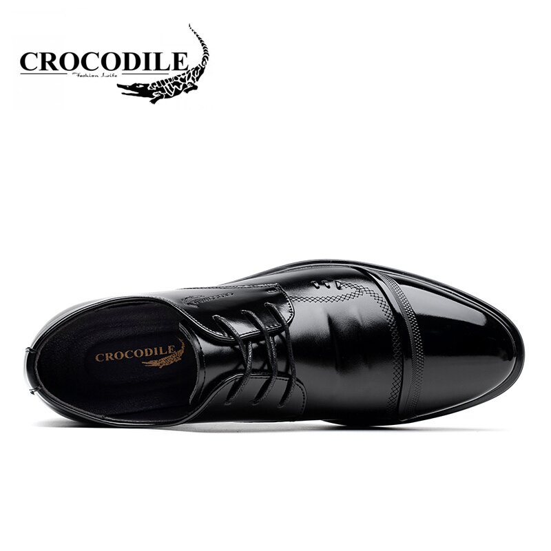 鳄鱼恤CROCODILE皮鞋男士2017秋季新款潮流商务正装鞋百搭婚鞋舒适男鞋