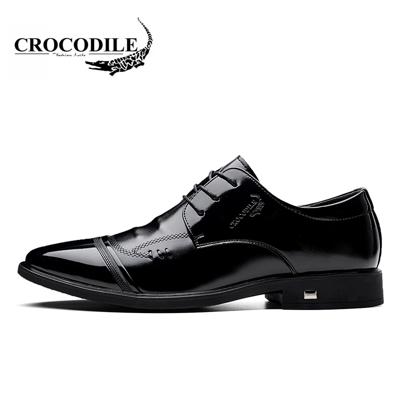 鳄鱼恤CROCODILE皮鞋男士2017秋季新款潮流商务正装鞋百搭婚鞋舒适男鞋