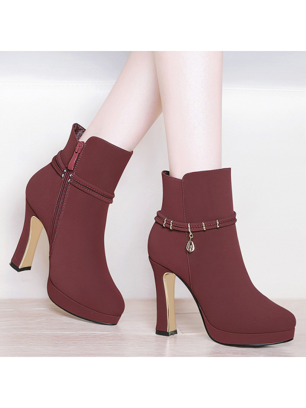 百年纪念centenary【人气特卖】潮流时尚水钻装饰高跟女靴1547