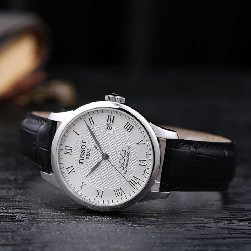 天梭tissot力洛克系列自动机械时尚商务休闲皮带男士手表t
