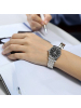 美度(MIDO)瑞士手表 贝伦赛丽系列自动机械手表钢带黑盘镶钻女表M7600.4.68.1
