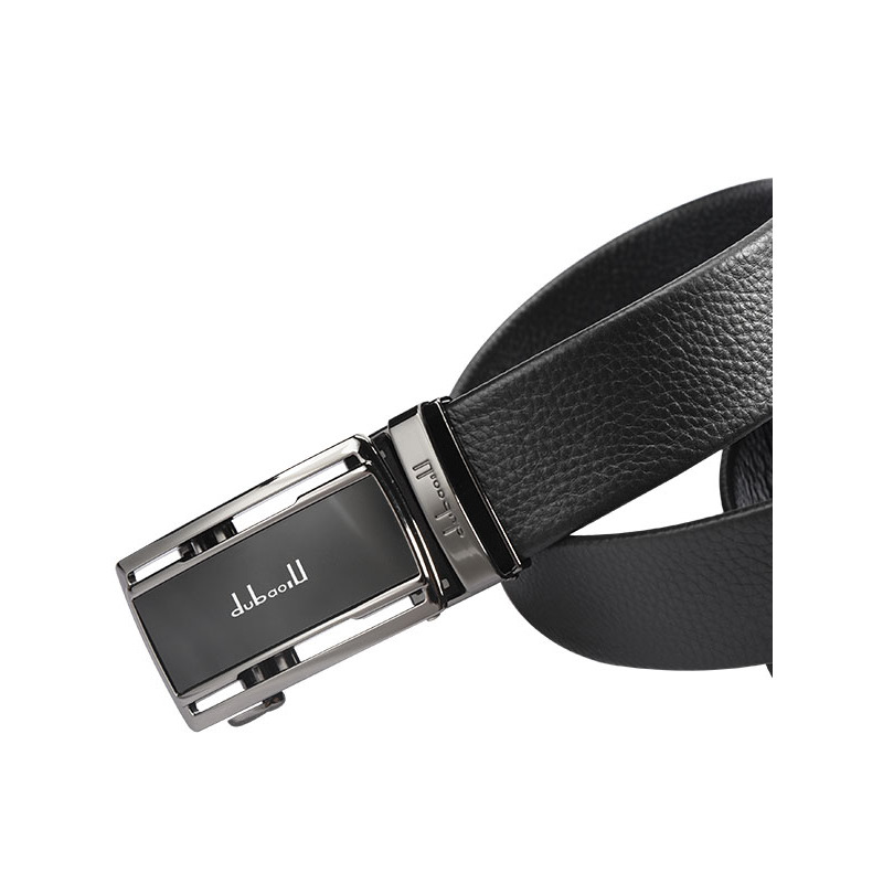 dubaolu都宝路黑色系男士真皮商务时尚礼盒自动扣皮带头层牛皮腰带