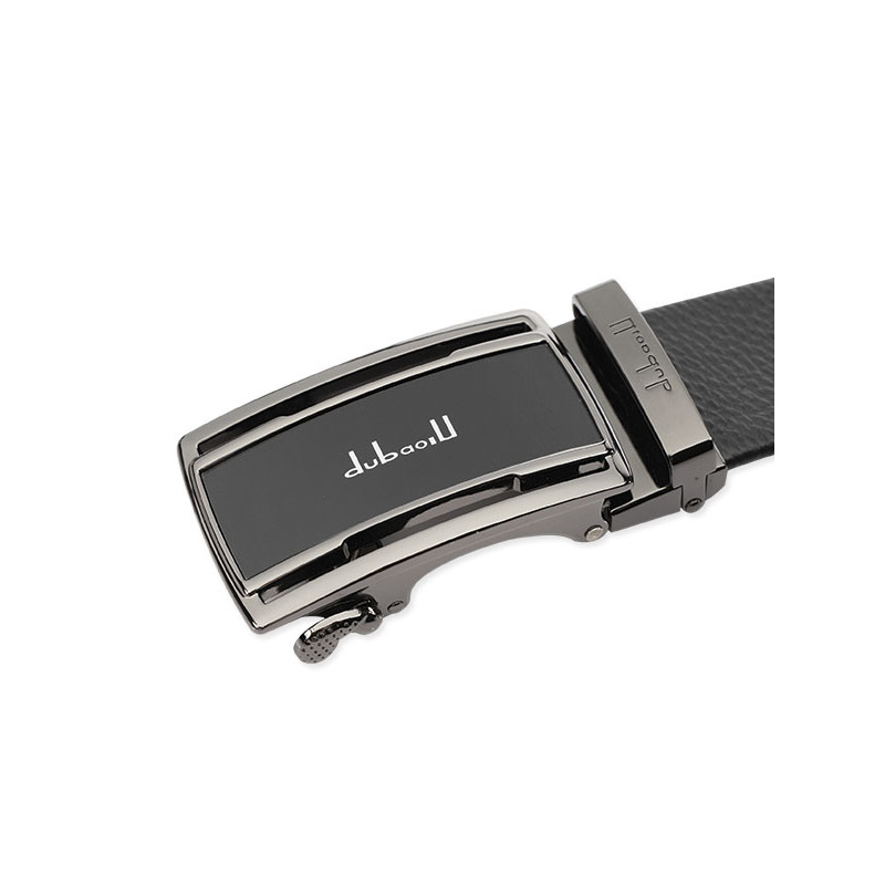 dubaolu都宝路黑色系男士真皮商务时尚礼盒自动扣皮带头层牛皮腰带