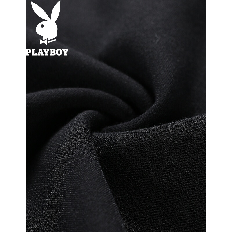 花花公子(PLAYBOY)2017旗舰秋冬卫衣男个性刺绣外套套头衫都市青年潮流T恤黑色