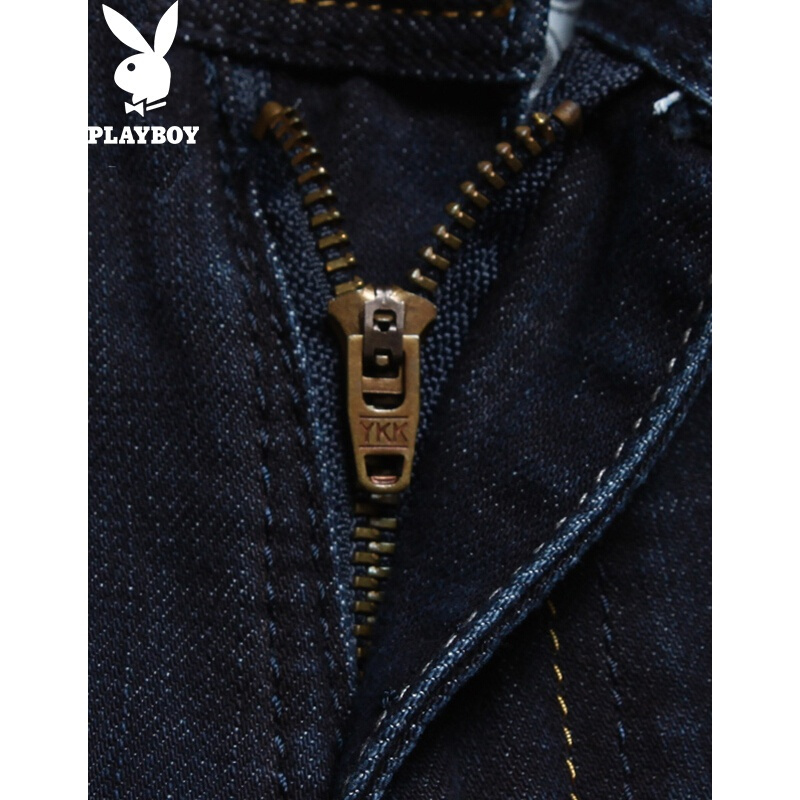 花花公子(PLAYBOY)牛仔裤男秋冬新款男装直筒修身男士牛仔长裤