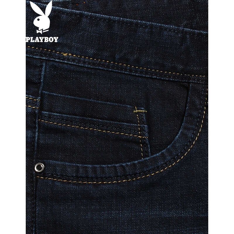 花花公子(PLAYBOY)牛仔裤男秋冬新款男装直筒修身男士牛仔长裤