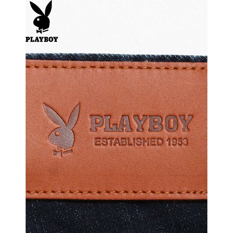 花花公子(PLAYBOY)牛仔裤男秋冬新款男装直筒修身男士牛仔长裤