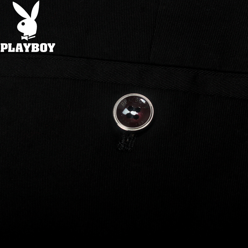 花花公子(PLAYBOY)弹力休闲裤男秋季新款修身中腰直筒商务休闲裤男士长裤子
