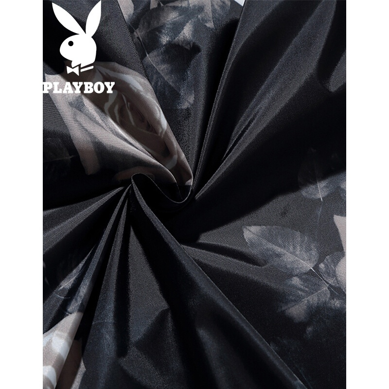 花花公子(PLAYBOY)羽绒服男冬季加厚保暖毛领青年男士韩版潮流时尚男装外套黑色