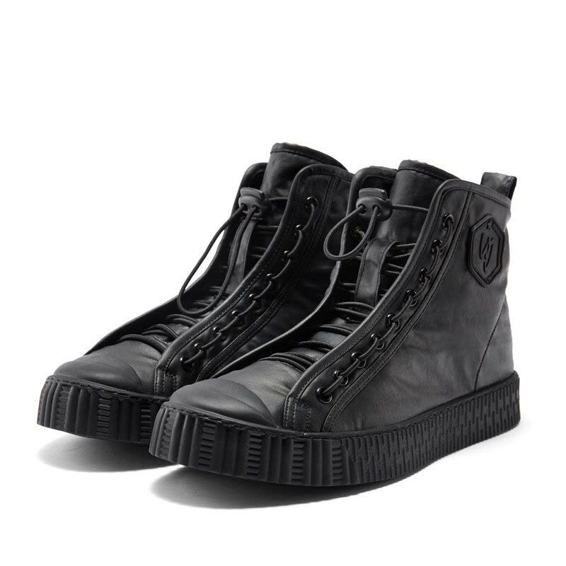 维界高帮休闲男鞋个性舒适新款厚底高帮板鞋图片