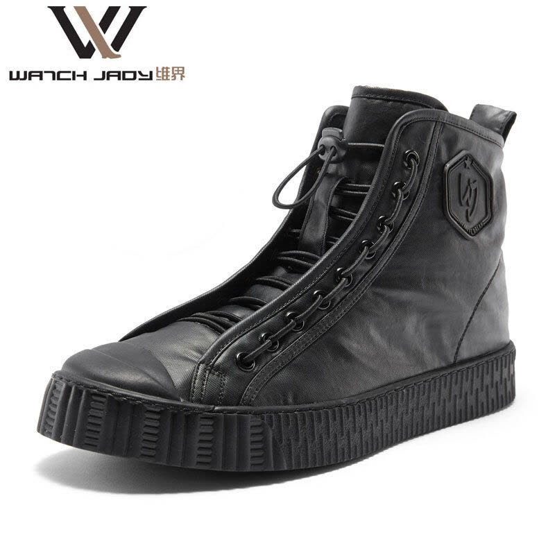 维界高帮休闲男鞋个性舒适新款厚底高帮板鞋图片