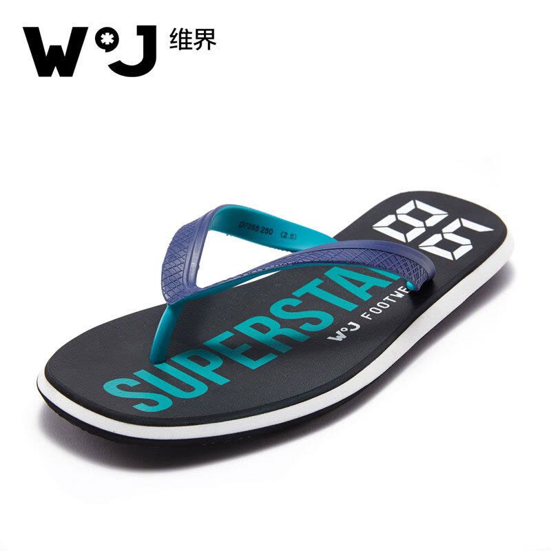 维界人字拖飞扬的字母潮流个性鞋底人字拖图片