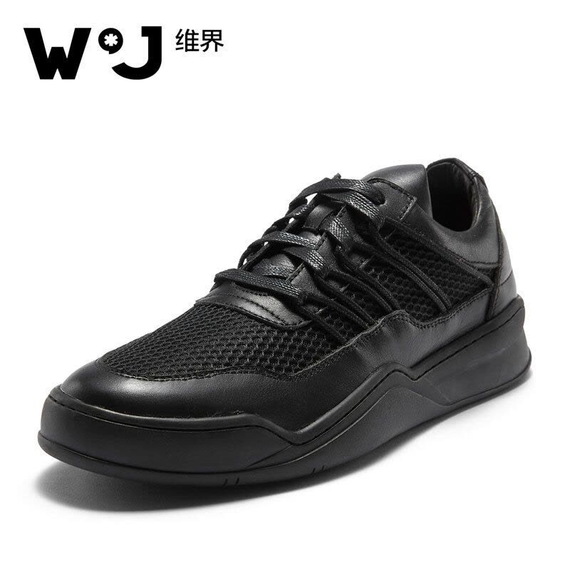 维界新款网面透气厚底运动休闲板鞋图片