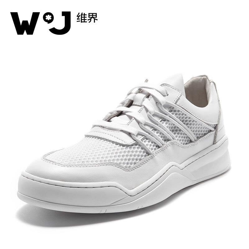 维界新款网面透气厚底运动休闲板鞋图片