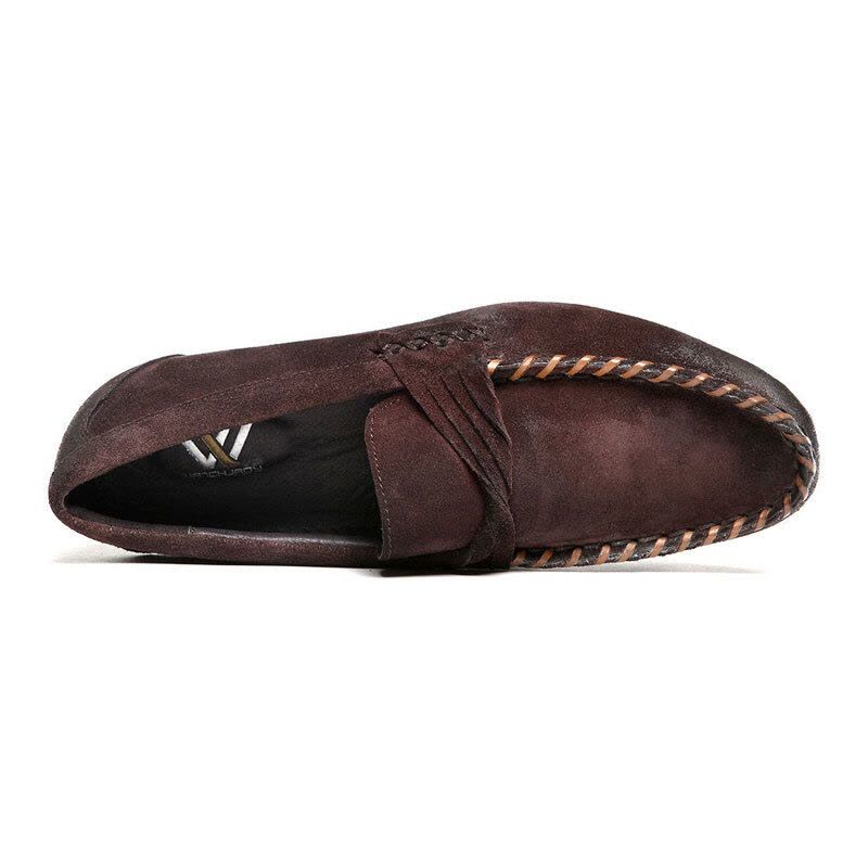 维界奢华舒适 牛皮豆豆休闲鞋图片