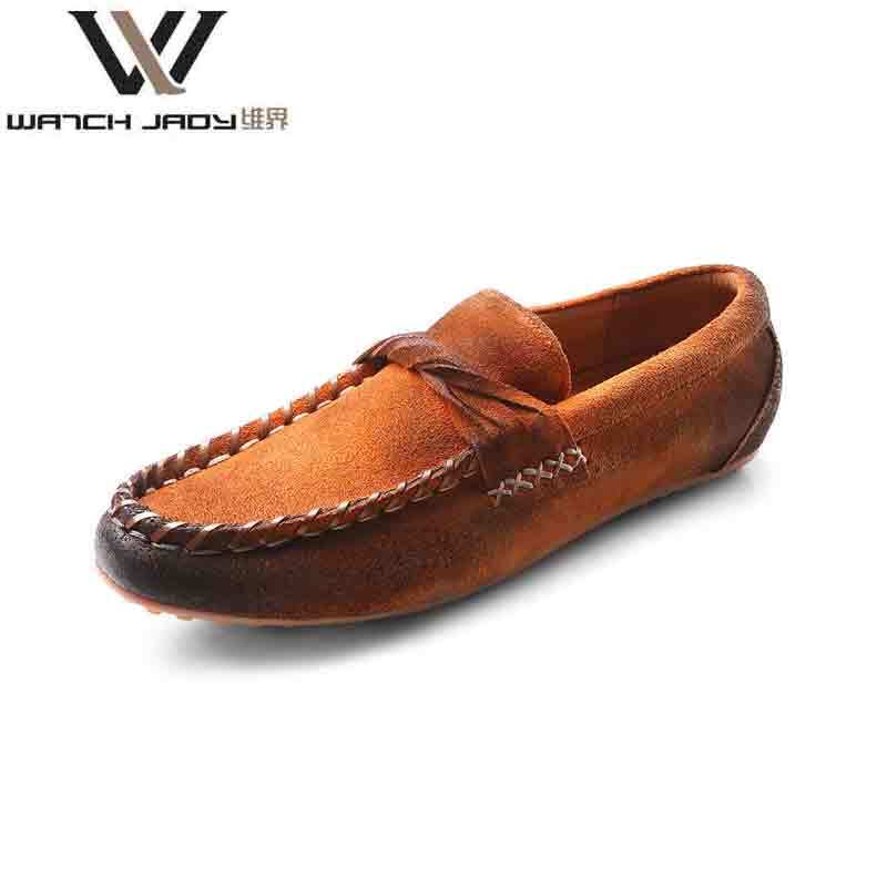 维界奢华舒适 牛皮豆豆休闲鞋图片