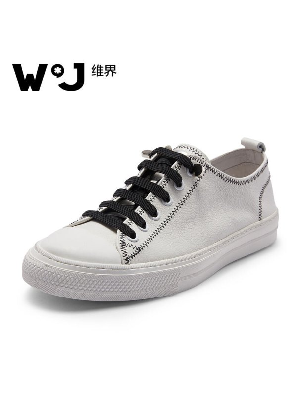 维界韩版潮流百搭运动休闲鞋牛皮小白鞋