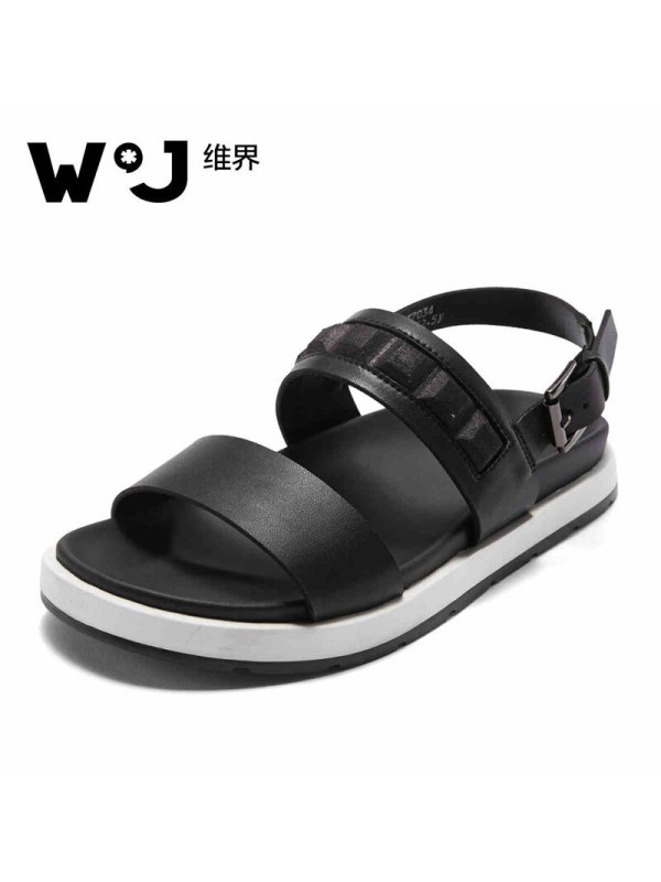 维界舒适百搭 新款牛皮透气凉鞋