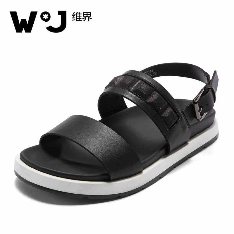 维界舒适百搭 新款牛皮透气凉鞋图片