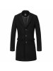 GXG大衣男冬季时尚西装领修身单排扣黑色中长款羊毛毛呢大衣外套