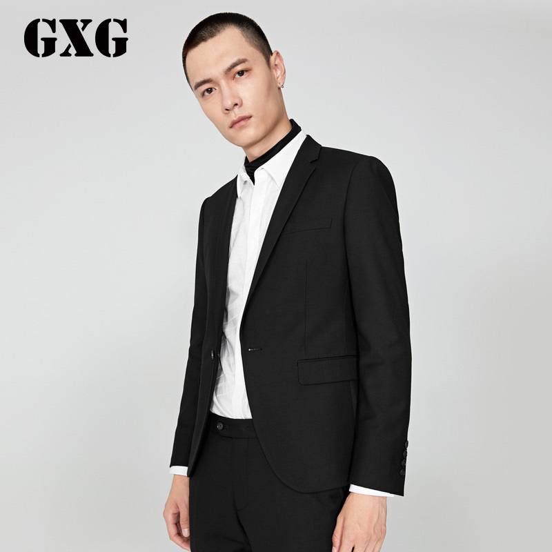 gxg西服男装春季男士都市韩版时尚气质修身型黑色单西1
