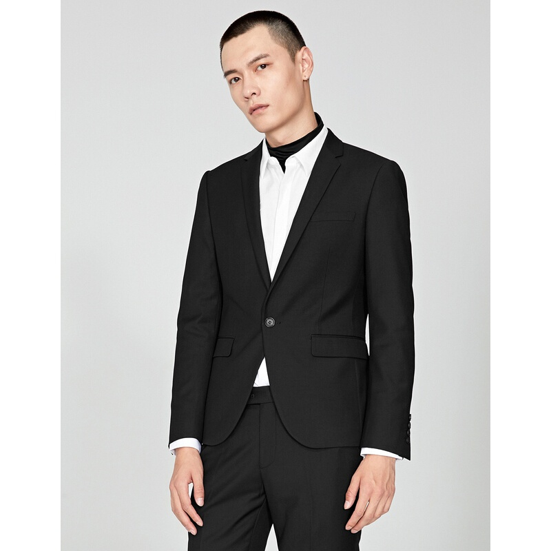 gxg西服男装春季男士都市韩版时尚气质修身型黑色单西1