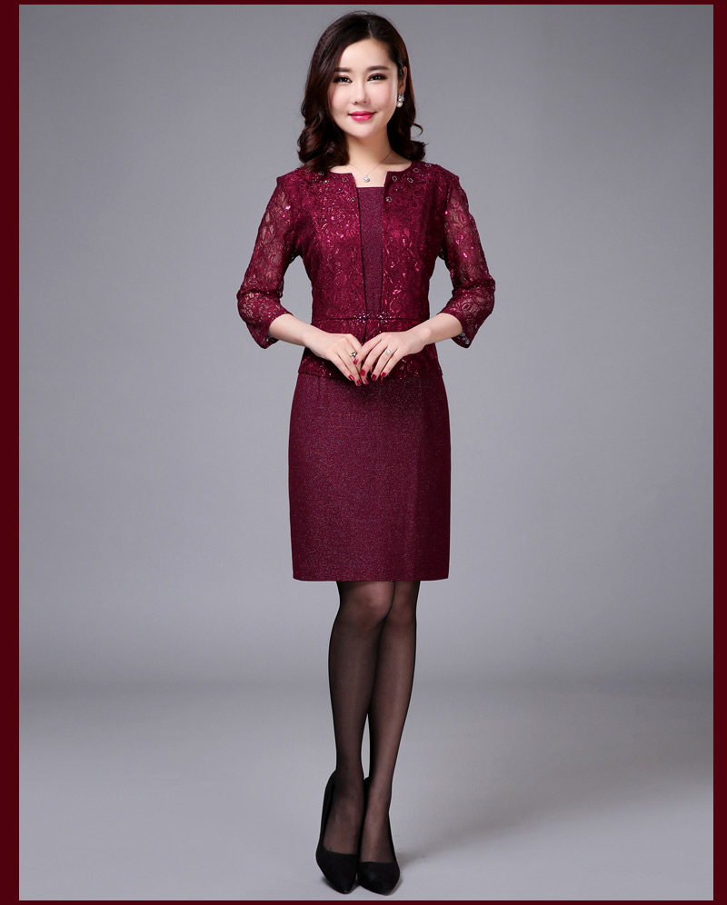 zarp2018春装婚礼妈妈装新娘喜婆婆结婚宴服中年假两件套礼服连衣裙子