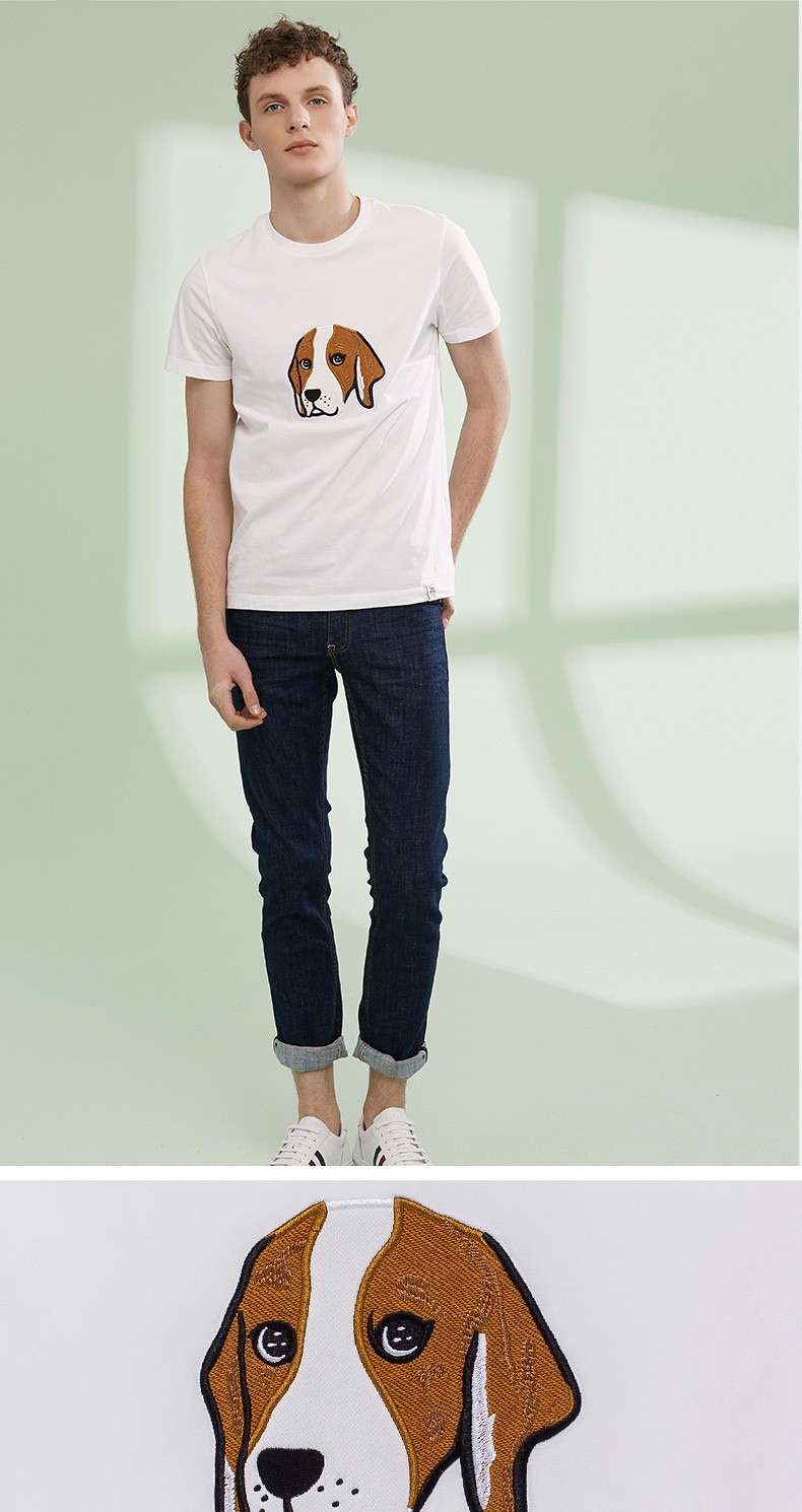 【phiz系列】哈吉斯hazzys 夏装新款t恤男大狗图案polo衫astze08bi02