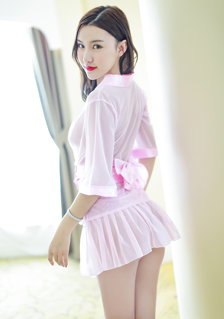 浴袍性感睡衣短裙套装透明情趣内衣sm女和服制服