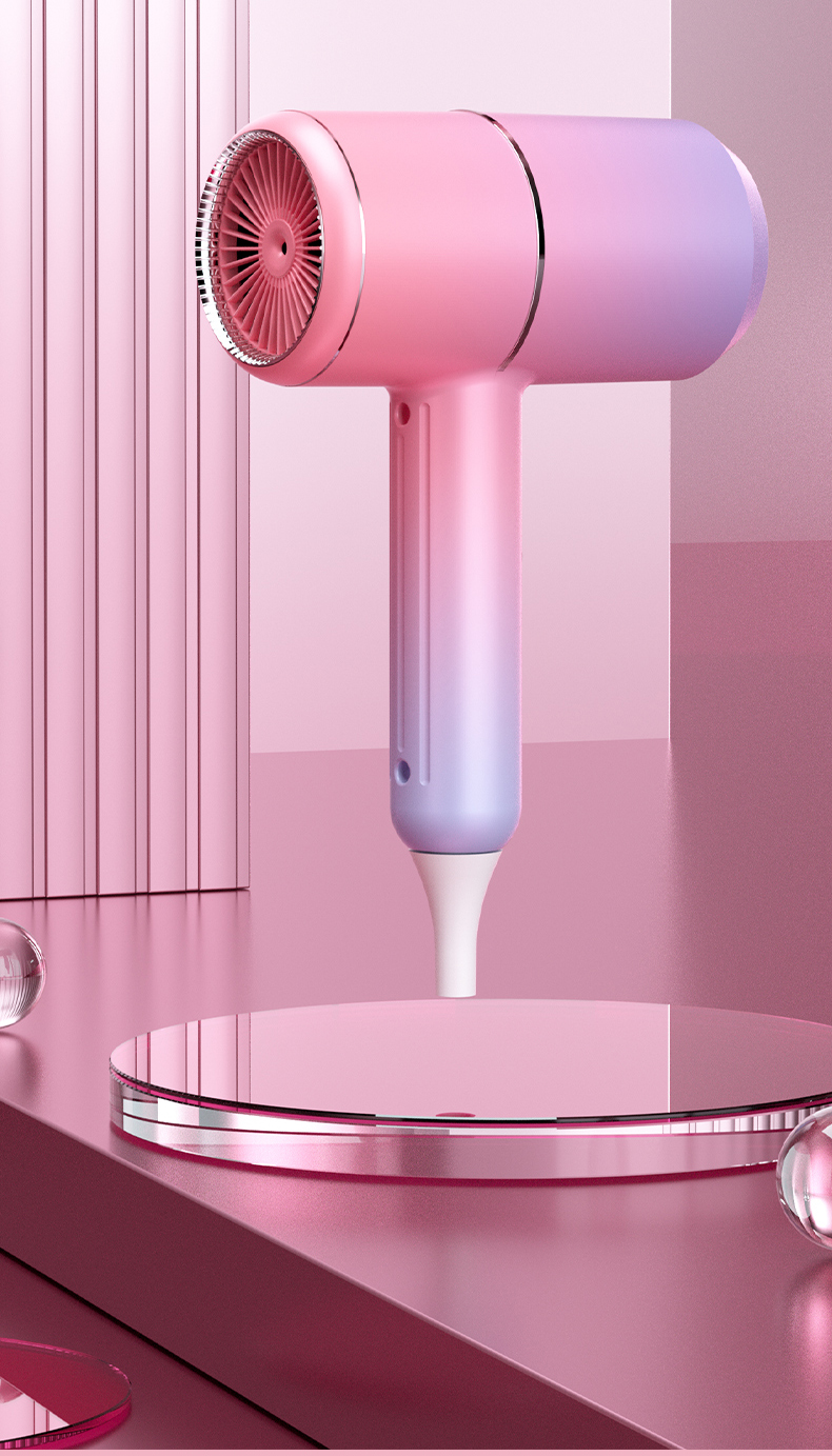 苏宁宜品家用大功率吹风机强风不伤发电吹风筒xd1600渐变粉