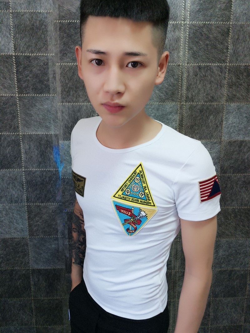 mgfs新款快手红人同款潮男t恤棉短袖社会精神小伙紧身半袖青年男生