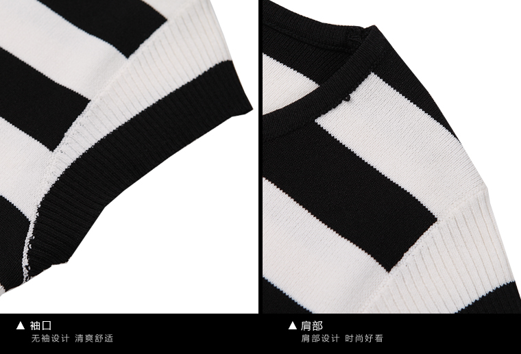 zk黑白条纹拼接t恤女装修身显瘦上衣体恤韩版衣服2018夏装新