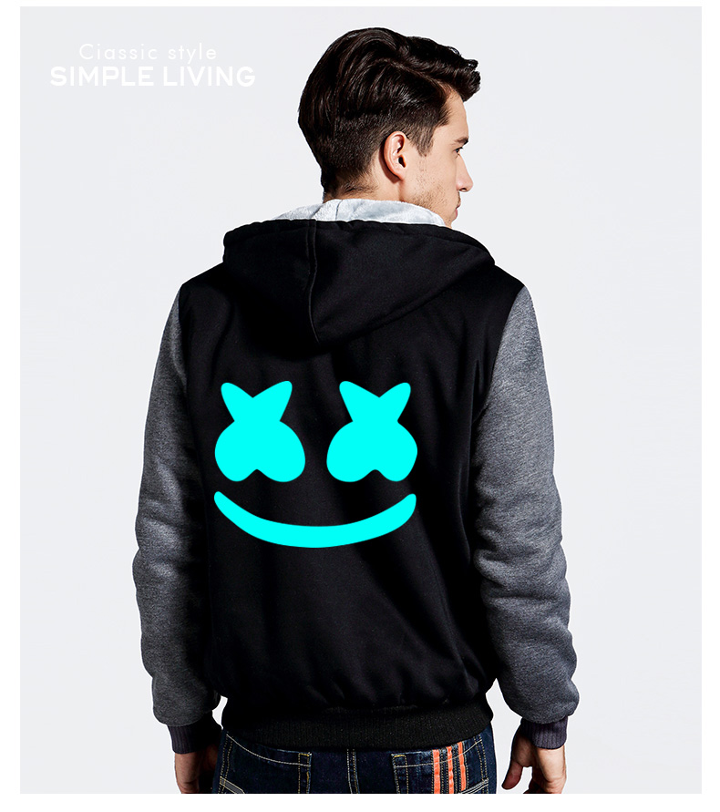 夜光marshmello卫衣男女怪猫棉花糖衣服百大djskrillex外套