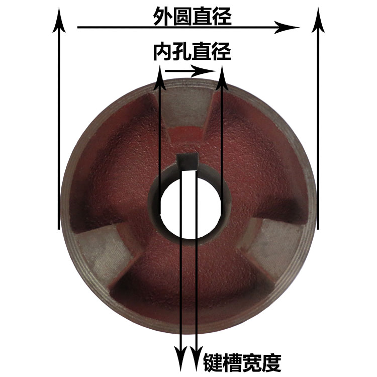 三爪联轴器靠背轮电机水泵连接轮铸铁万向节六角梅花弹性联轴器