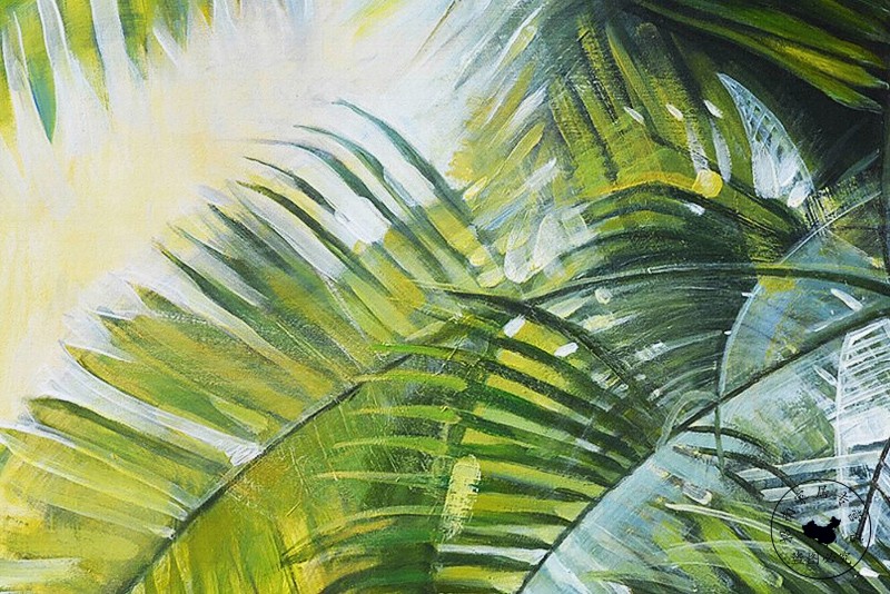 超级新品 叶植物清新装饰画抽象画油画简约后现代装饰画北欧挂画壁画