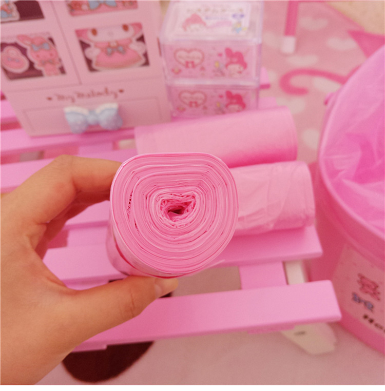 家用垃圾袋子小清新粉色垃圾袋家庭厨房卧室塑料袋加厚垃圾袋