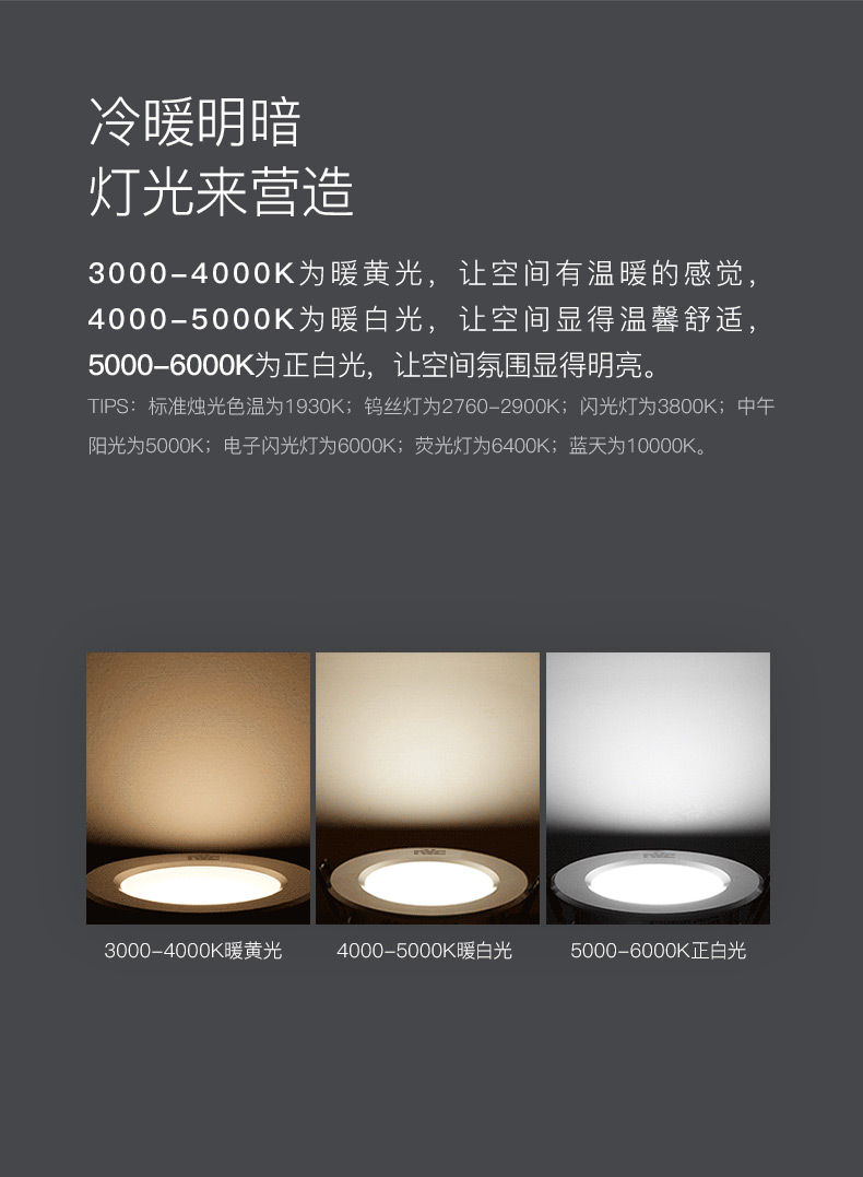 雷士（NVC）LED筒灯 E-NLED9525A 4W 6000K砂银LED筒灯