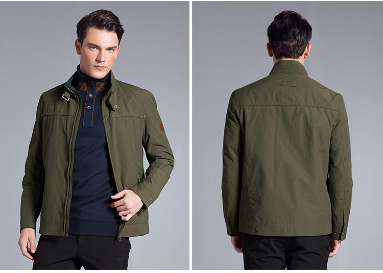 木林森男装春秋季新款男士夹克休闲立领简约外套01361001
