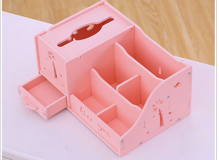 家用木制欧式餐巾纸盒生活日用纯色糖果色收纳用品杂物盒子纸巾收纳