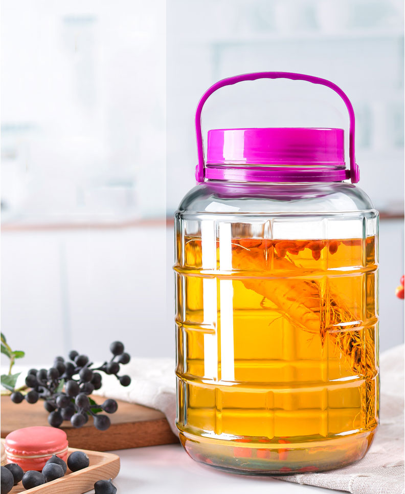 简约现代生活日用家居百货泡酒玻璃瓶带龙头酒坛泡菜坛子家用桶酿酒