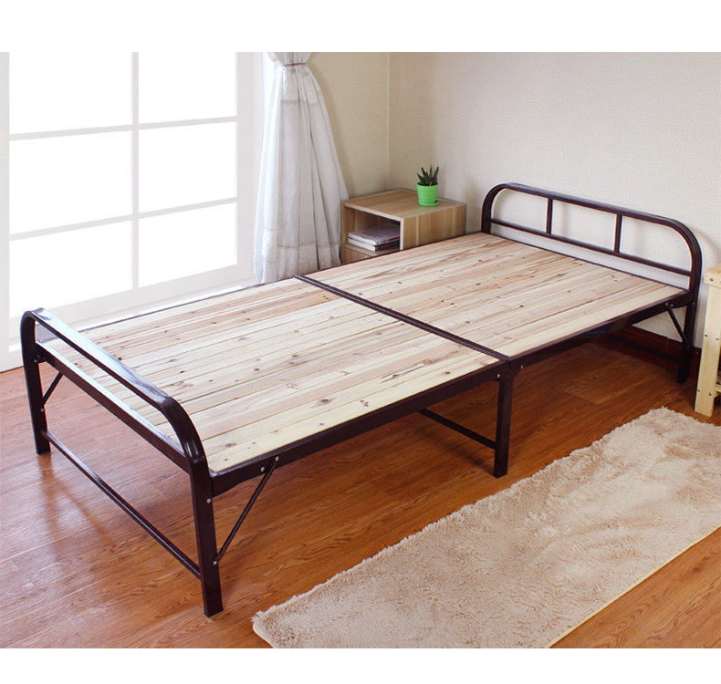 珍昂钢木床折叠床单人床1.2米午休床木板床简易小床家用临时床