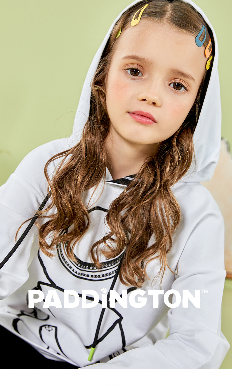 paddington bear帕丁顿熊童装女童套装春款印花两件套上下套装