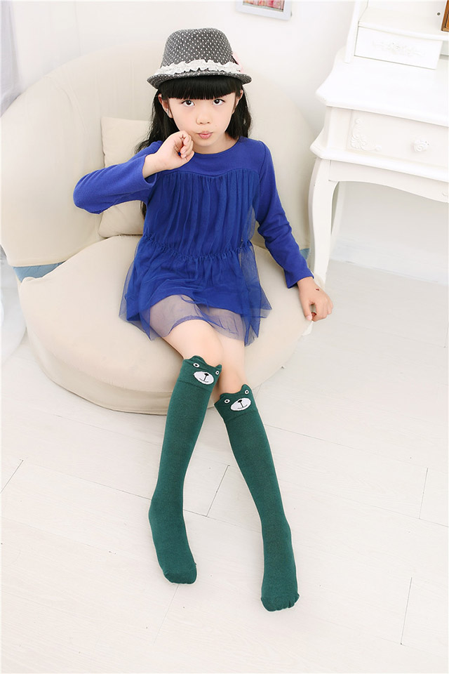 促销2双装儿童袜子春秋冬款长筒袜女童中筒袜宝宝过膝袜纯