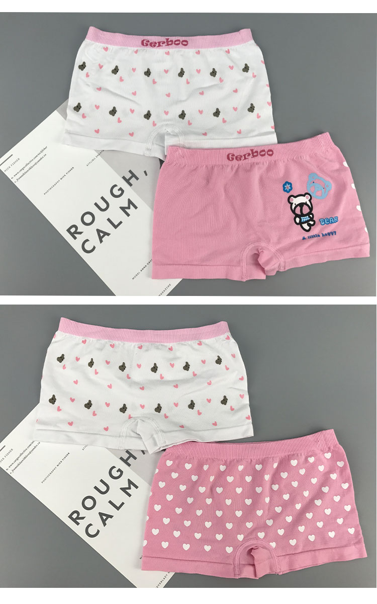 18款式儿童无缝内裤gerboo外单莫代尔女童新款中大童四角裤两条装包邮