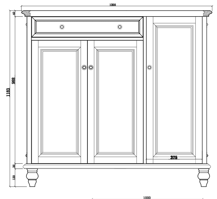 超级新品 淮木美式乡村三鞋柜复古玄关柜隔断收纳柜实木储物柜做旧大