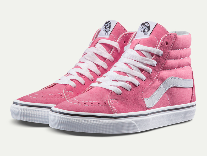 vans范斯正品新款sk8hi粉色女子高帮运动休闲板鞋